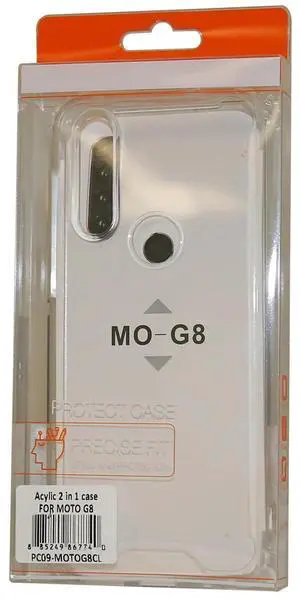 Reiko MOTOROLA G8 High quality Tpu Bumper and Clarity PC Case In Clear