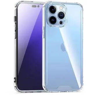 Reiko High Quality 2X Clean PC and TPU Bumper Case In Clear For Apple iPhone 14 Pro