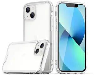 Reiko High Quality 2X Clean PC and TPU Bumper Case In Clear For Apple iPhone 13
