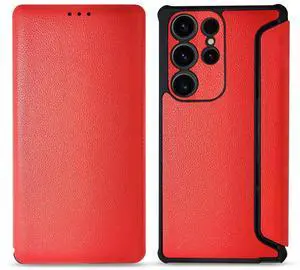 Magnetic wallet Leather phone case For Samsung Galaxy S23 Ultra In Red