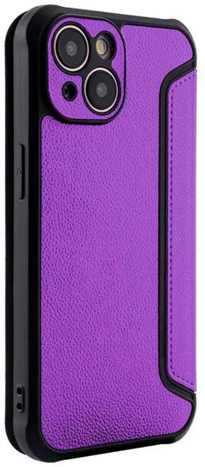 Magnetic wallet Leather phone case For Apple iPhone 15 In Purple