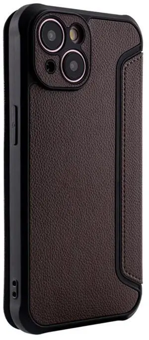 Magnetic wallet Leather phone case For Apple iPhone 15 In Brown