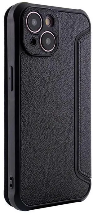 Magnetic wallet Leather phone case For Apple iPhone 15 In Black