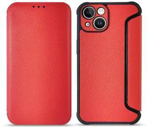 Magnetic wallet Leather phone case For Apple iPhone 14 In Red
