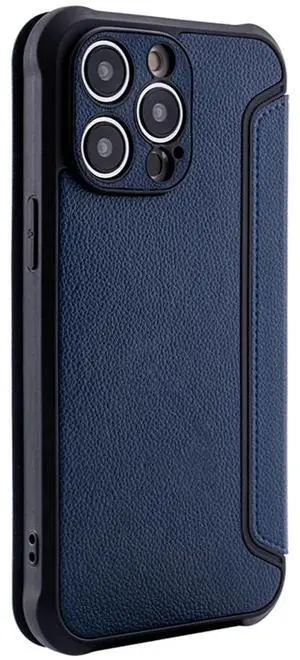 Magnetic wallet Leather phone case For Apple iPhone 14 Pro Max In Navy