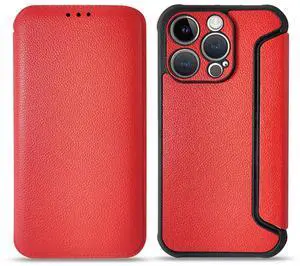 Magnetic wallet Leather phone case For Apple iPhone 14 Pro Max In Red