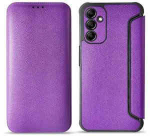 Magnetic wallet Leather phone case For Samsung Galaxy A14 5G In Purple
