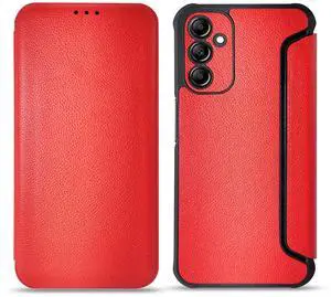 Magnetic wallet Leather phone case For Samsung Galaxy A14 5G In Red