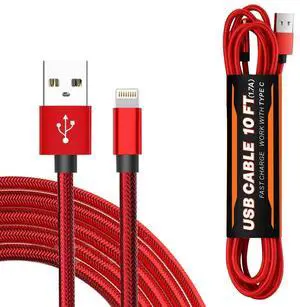 1.7A 10FT USB Cable For IOS In Red