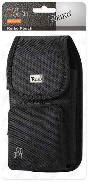 Reiko Vertical Rugged Pouch With Velcro And Belt Clip In Black  (6.4X3.5X0.7 Inches)