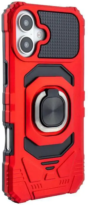 Kickstand Ring Holder TPU Shockproof Case for IPHONE 16 PLUS in Red