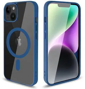 Transparent Back Cover Phone Shell fashion design magnetic 2 in 1 mobile phone case for iPhone 14 Plus