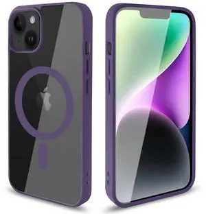 Transparent Back Cover Phone Shell fashion design magnetic 2 in 1 mobile phone case for iPhone 14 Plus