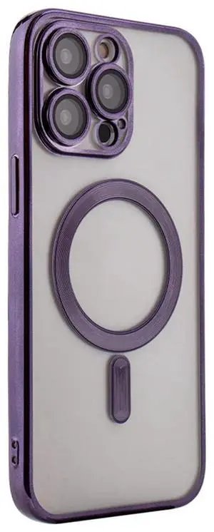 Magnetic Wireless Charging TPU Bumper Case For iPhone 14 Pro Max In Purple