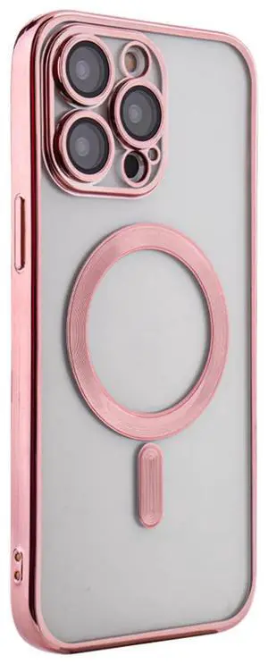 Magnetic Wireless Charging TPU Bumper Case For iPhone 14 Pro Max In Pink