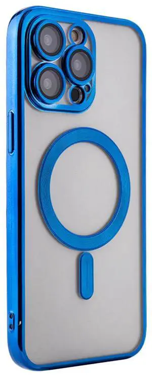 Magnetic Wireless Charging TPU Bumper Case For iPhone 14 Pro Max In Blue