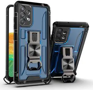 Kickstand Ring Holder/Bottle Opener with Magnetic Car Mount for Samsung Galaxy A33 5G In Blue