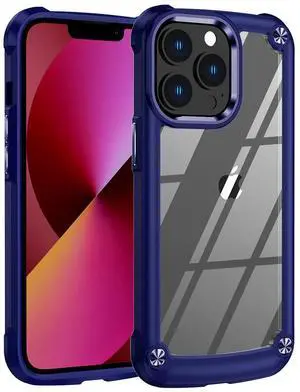 High Quality Clean PC,TPU and Metal Bumper Case For iPhone 13 PRO In Navy