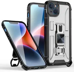 Kickstand Ring Holder/Bottle Opener with Magnetic Car Mount for IPHONE 14 PLUS In Clear