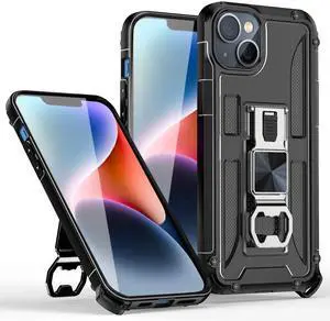 Kickstand Ring Holder/Bottle Opener with Magnetic Car Mount for IPHONE 14 In Black