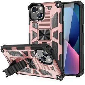 Built-in Kickstand TPU Case with Magnetic Mount for APPLE IPHONE 13 in Rose Gold