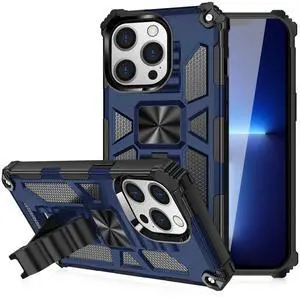 Built-in Kickstand TPU Case with Magnetic Mount for APPLE IPHONE 13 PRO MAX in Blue