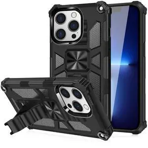 Built-in Kickstand TPU Case with Magnetic Mount for APPLE IPHONE 13 PRO MAX in Black