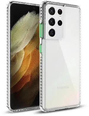 TPU Bumper Shockproof Case With Embedded Coil In BlackSAMSUNG GALAXY S21/S30 ULTRA In Clear Green