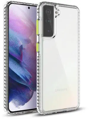 TPU Bumper Shockproof Case With Embedded Coil In BlackSAMSUNG GALAXY S21/S30 PLUS In Clear Yellow