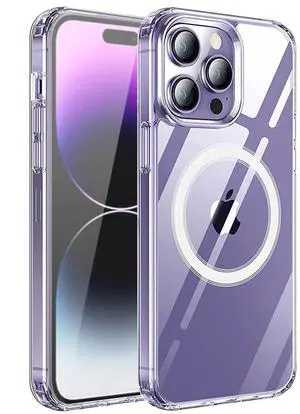 Reiko Magnetic Wireless Charging TPU Bumper Case For iPhone 14 Pro Max In Clear