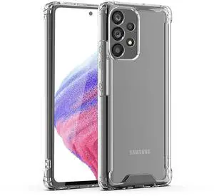 Reiko High Quality 2X Clean PC and TPU Bumper Case In Clear For Sansung Galaxy A53 5G