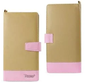 REIKO IPHONE 6/ 6S TWO TONE SUPER WALLET CASE WITH MULTIPLE CARD SLOTS IN PINK GOLD
