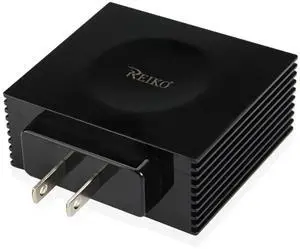 REIKO 4 AMP FOUR PORTS PORTABLE TRAVEL STATION CHARGER IN BLACK