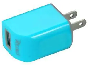 REIKO MICRO USB 1 AMP PORTABLE MICRO TRAVEL ADAPTER CHARGER WITH CABLE IN BLUE