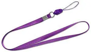 REIKO LONG LANYARD STRAP CLIP IN PURPLE