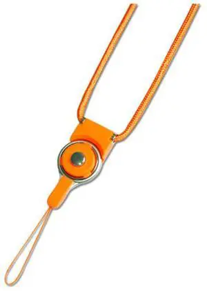 REIKO LONG LANYARD STRAP WITH CLIP IN ORANGE