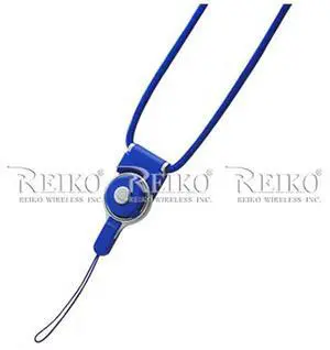 REIKO LONG LANYARD STRAP WITH CLIP IN BLUE