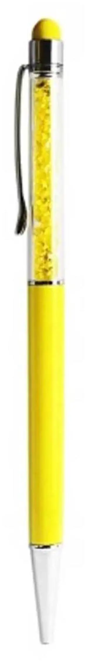 REIKO CRYSTAL STYLUS TOUCH SCREEN WITH INK PEN IN YELLOW