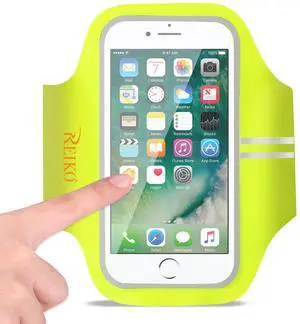 REIKO RUNNING SPORTS ARMBAND FOR IPHONE 7/ 6/ 6S OR 5 INCHES DEVICE IN GREEN (5x5 INCHES)