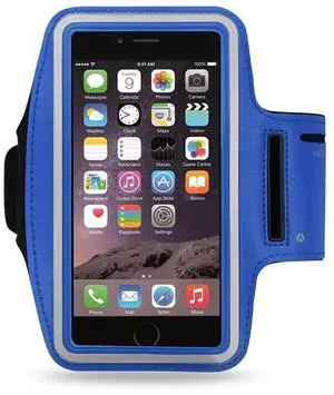 REIKO RUNNING ARMBAND WITH TOUCH SCREEN CASE 5.4X2.65X0.35 INCHES IN NAVY