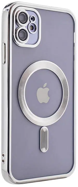 Magnetic Wireless Charging TPU Bumper Case For iPhone 11 In Silver