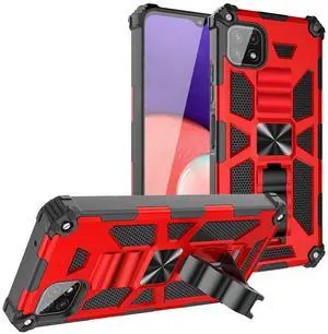Built-in Kickstand TPU Case with Magnetic Mount for SAMSUNG GALAXY A22 5G in Red