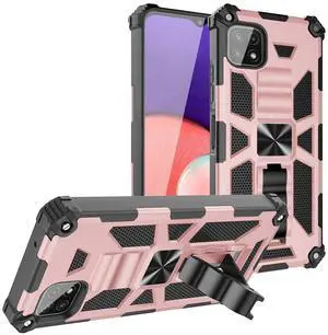 Built-in Kickstand TPU Case with Magnetic Mount for SAMSUNG GALAXY A22 5G in Rose Gold