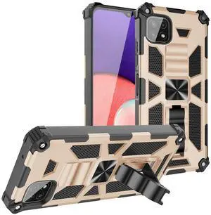 Built-in Kickstand TPU Case with Magnetic Mount for SAMSUNG GALAXY A22 5G in  Gold