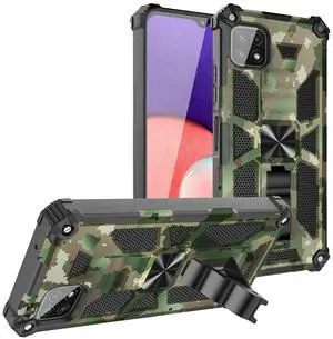 Built-in Kickstand TPU Case with Magnetic Mount for SAMSUNG GALAXY A22 5G in Camouflage
