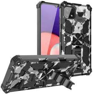 Built-in Kickstand TPU Case with Magnetic Mount for SAMSUNG GALAXY A22 5G in Camouflage