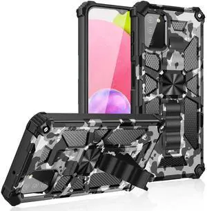 Built-in Kickstand TPU Case with Magnetic Mount for SAMSUNG GALAXY A02S in Camouflage