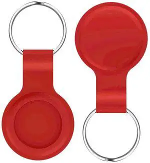 Reiko Silicone Protective Case for Apple AirTag In Red Reiko Silicone Protective Case for Apple AirTag In Red