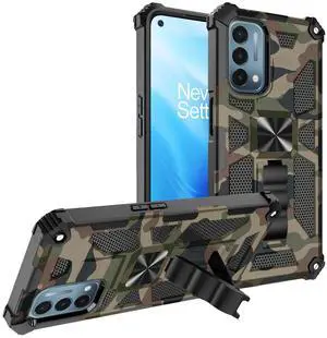 Built-in Kickstand TPU Case with Magnetic Mount for ONEPLUS NORD N200 5G in Camouflage