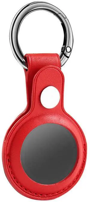 Reiko Leather Protective Case for Apple AirTag In Red Reiko Leather Protective Case for Apple AirTag In Red